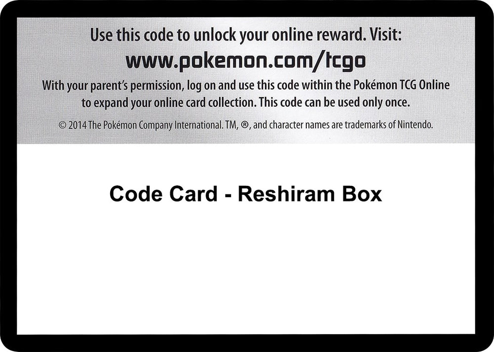 Image for Code Card - Reshiram Box (EPO) - Pokemon
