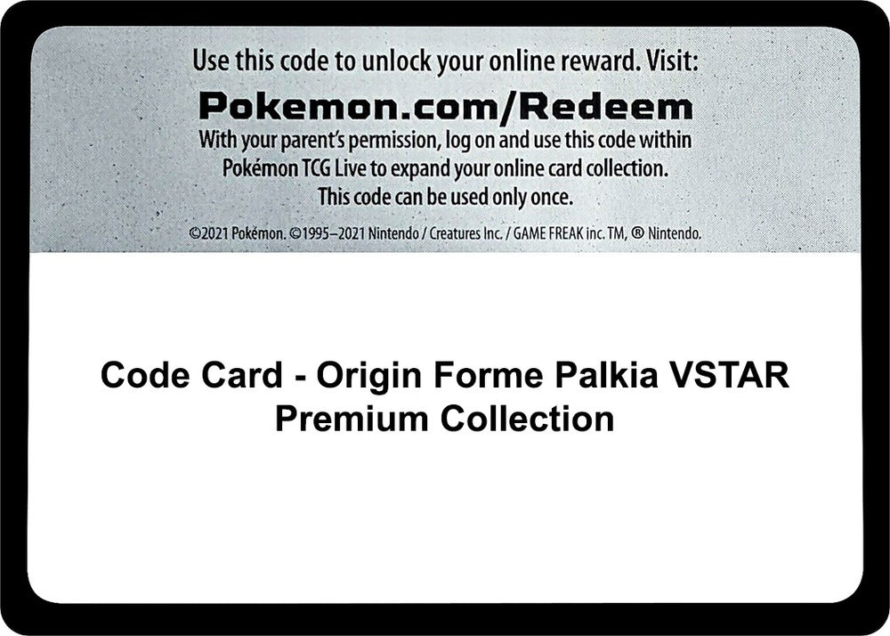 Image for Code Card - Origin Forme Palkia VSTAR Premium Collection (SWSH11) - Pokemon