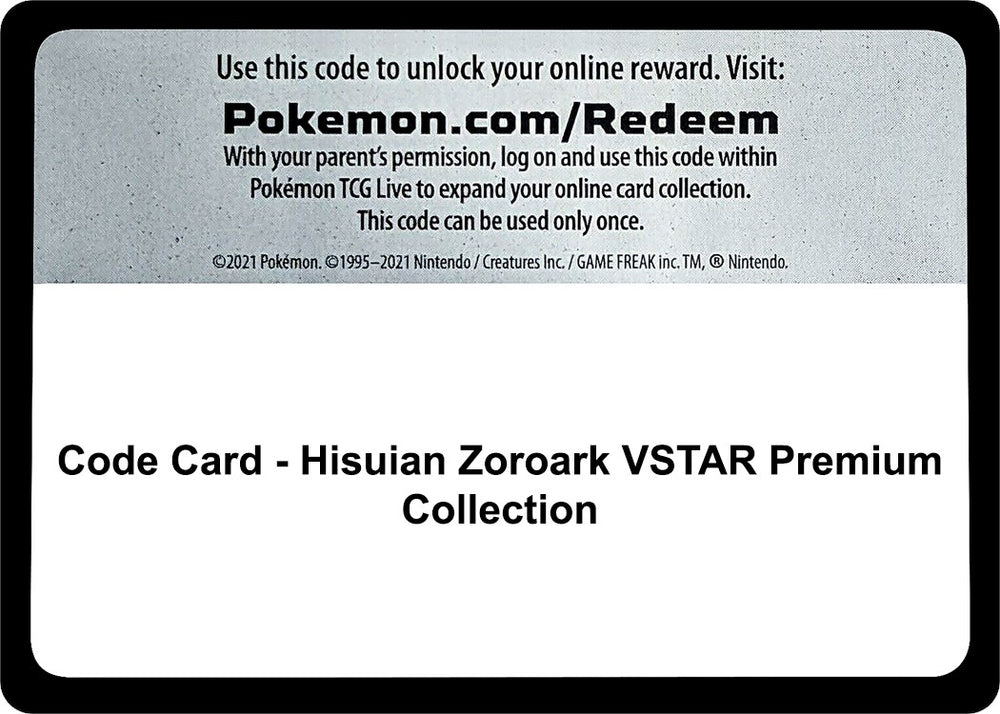 Image for Code Card - Hisuian Zoroark VSTAR Premium Collection (SWSH11) - Pokemon
