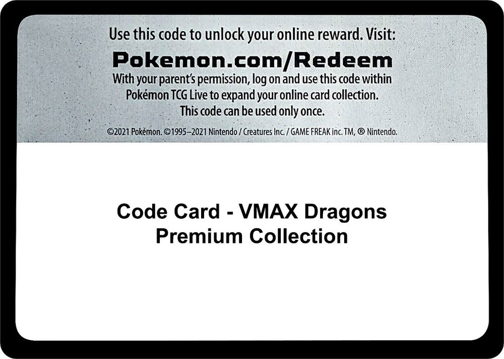 Image for Code Card - VMAX Dragons Premium Collection (MCAP) - Pokemon