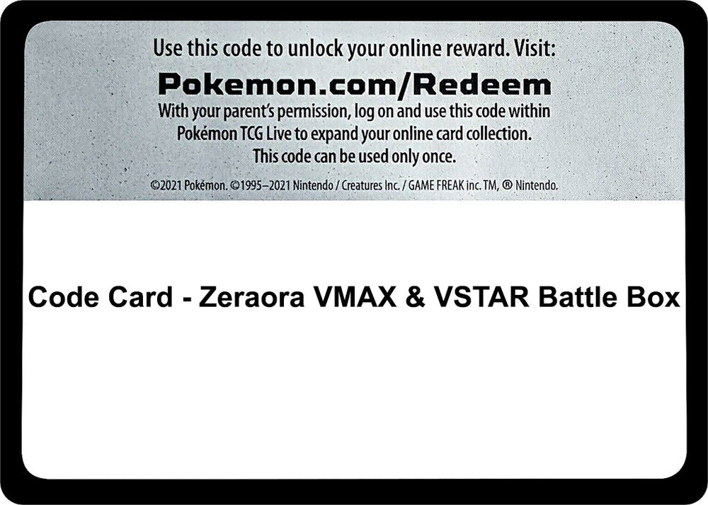 Image for Code Card - Zeraora VMAX & VSTAR Battle Box (MCAP) - Pokemon