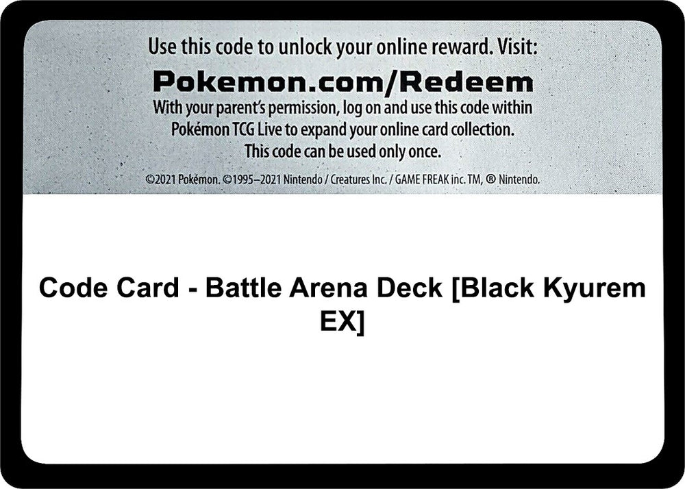 Image for Code Card - Battle Arena Deck [Black Kyurem EX] (SM02) - Pokemon