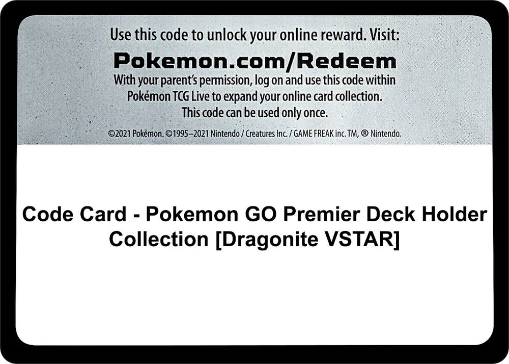 Image for Code Card - Pokemon GO Premier Deck Holder Collection [Dragonite VSTAR] (PGO) - Pokemon