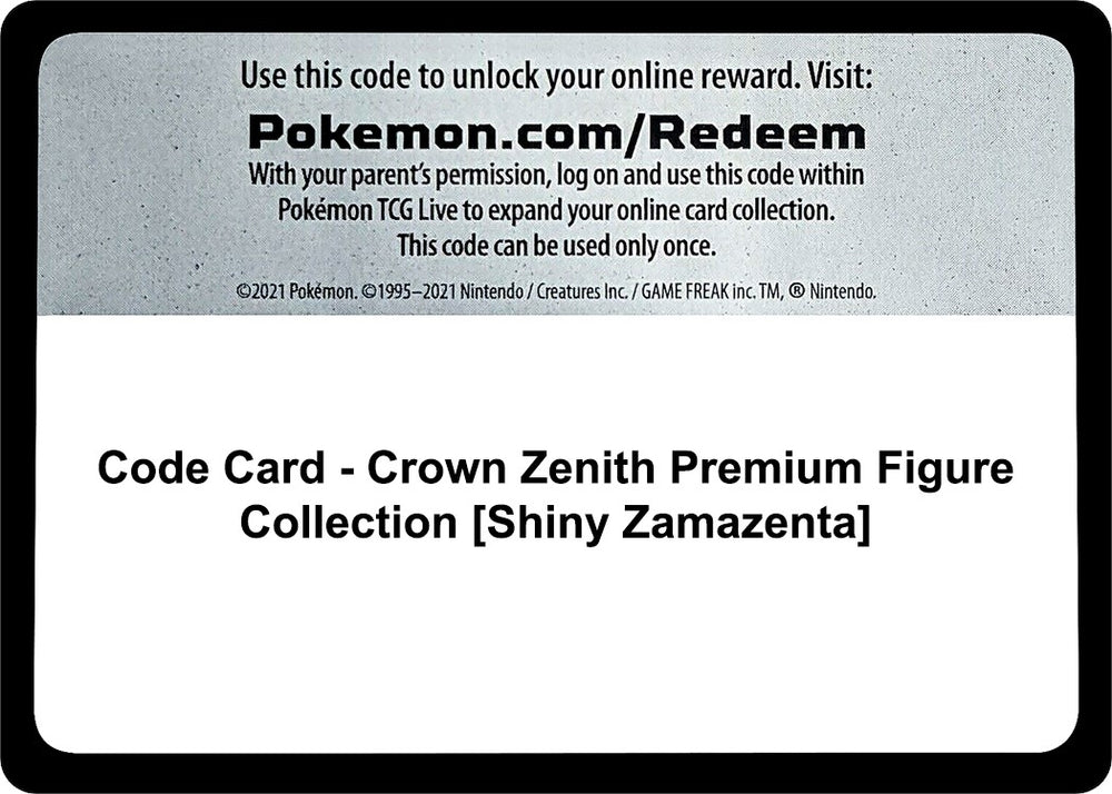 Image for Code Card - Crown Zenith Premium Figure Collection [Shiny Zamazenta] (CRZ) - Pokemon