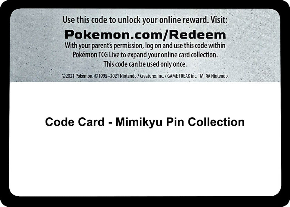 Image for Code Card - Mimikyu Pin Collection (SM01) - Pokemon