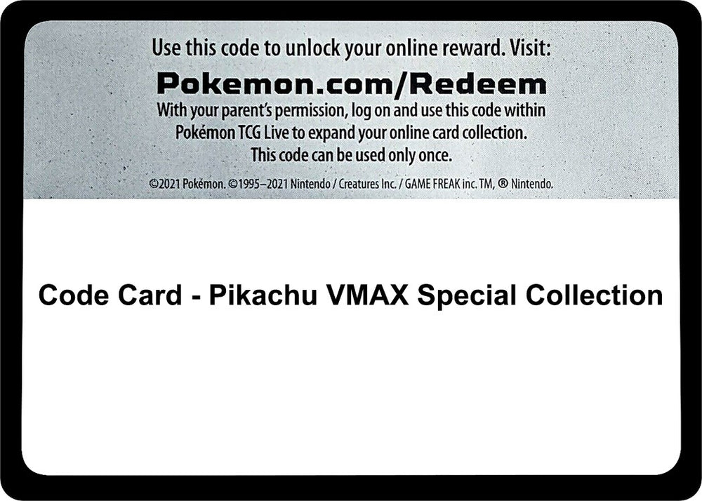 Image for Code Card - Pikachu VMAX Special Collection (CRZ) - Pokemon