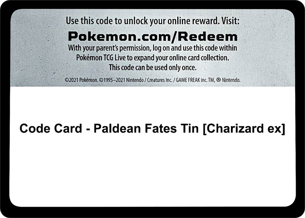 Image for Code Card - Paldean Fates Tin [Charizard ex] (PAF) - Pokemon