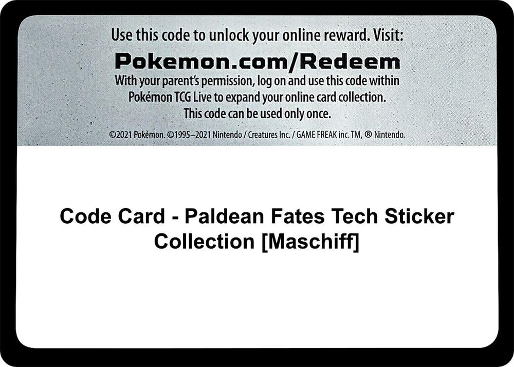 Image for Code Card - Paldean Fates Tech Sticker Collection [Maschiff] (PAF) - Pokemon