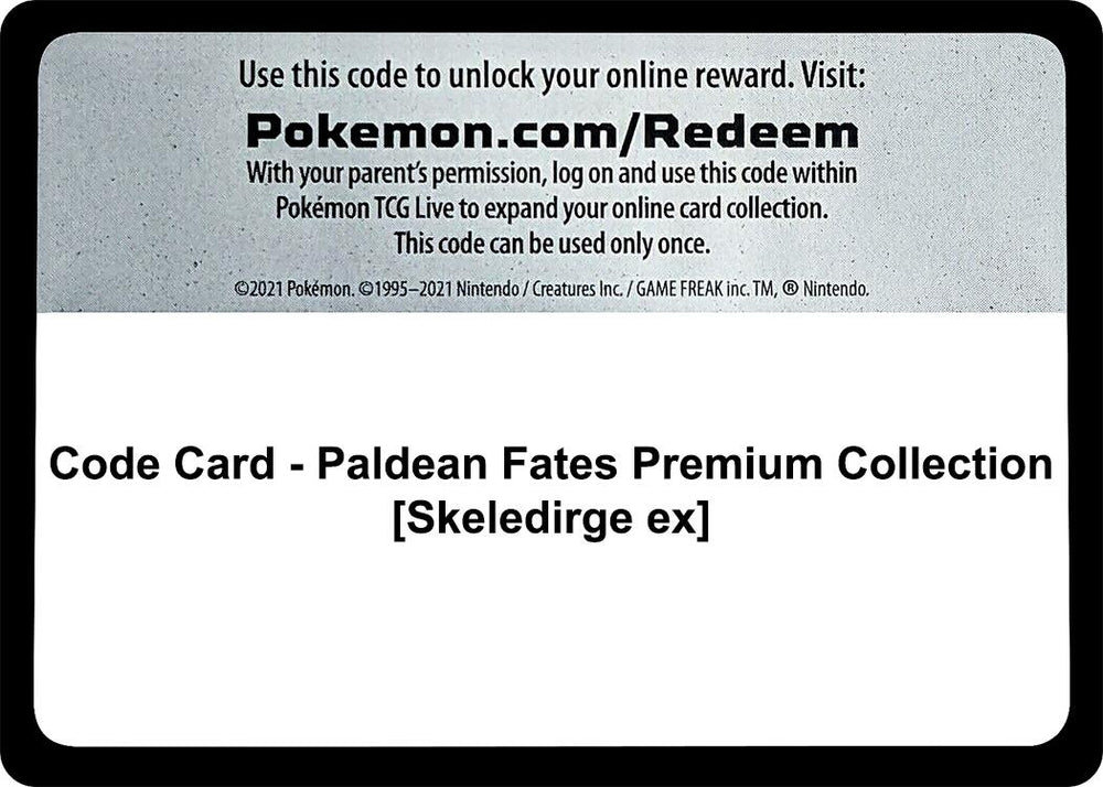 Image for Code Card - Paldean Fates Premium Collection [Skeledirge ex] (PAF) - Pokemon