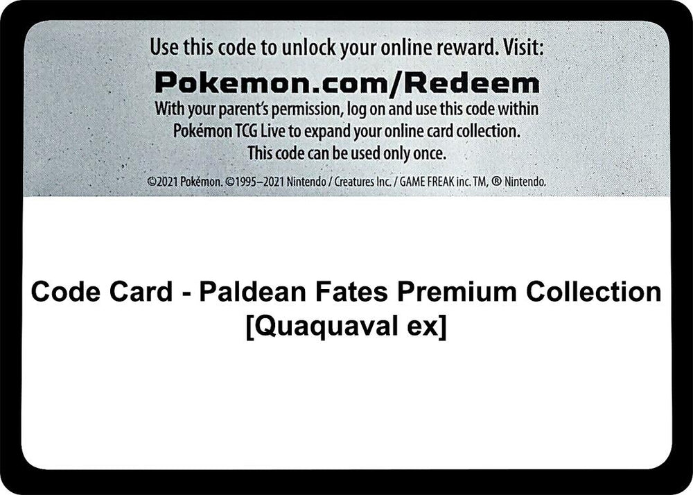 Image for Code Card - Paldean Fates Premium Collection [Quaquaval ex] (PAF) - Pokemon