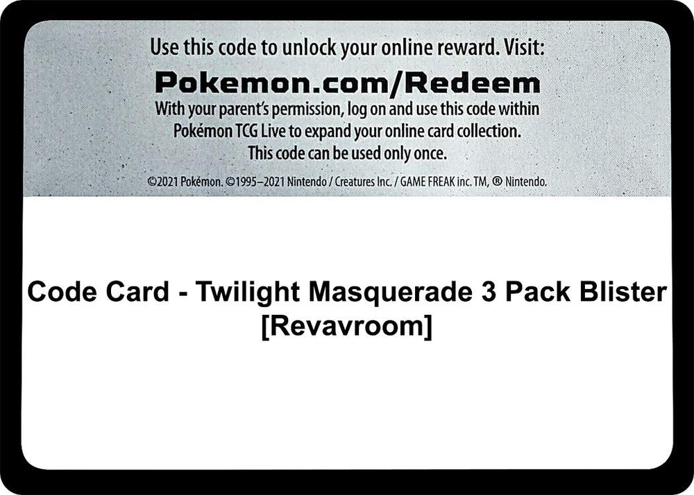 Image for Code Card - Twilight Masquerade 3 Pack Blister [Revavroom] (TWM) - Pokemon