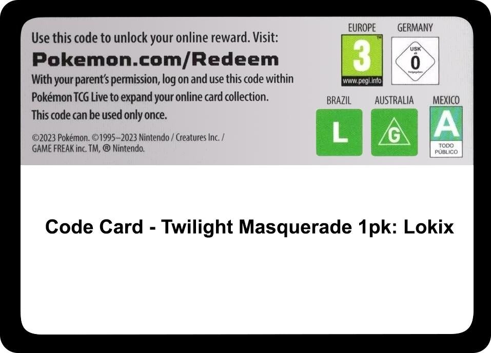Image for Code Card - Twilight Masquerade Single Pack Blister [Lokix] (TWM) - Pokemon