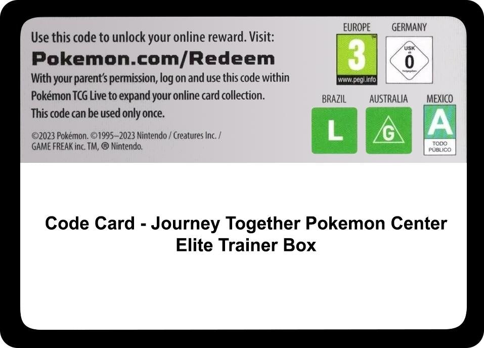 Image for Code Card - Journey Together Pokemon Center Elite Trainer Box (JTG) - Pokemon