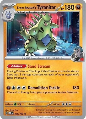 Image for Team Rocket's Tyranitar (Non-holo) (096/182) (PR) - Pokemon