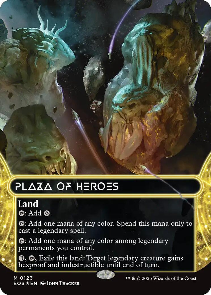 Plaza of Heroes (0123) (Borderless) (Galaxy Foil) [Edge of Eternities: Stellar Sights]