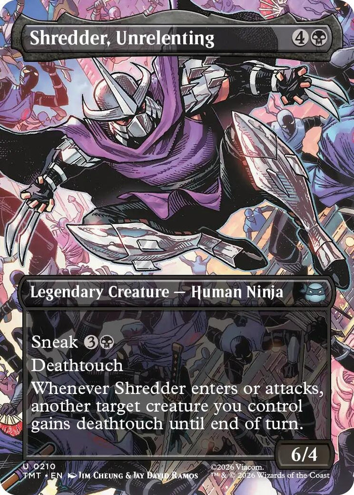 Image for Shredder, Unrelenting (Borderless) (210) (TMT) - Magic: The Gathering