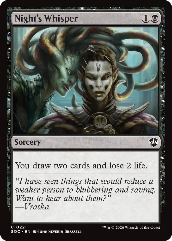 Image for Night's Whisper (221) (SOC) - Magic: The Gathering