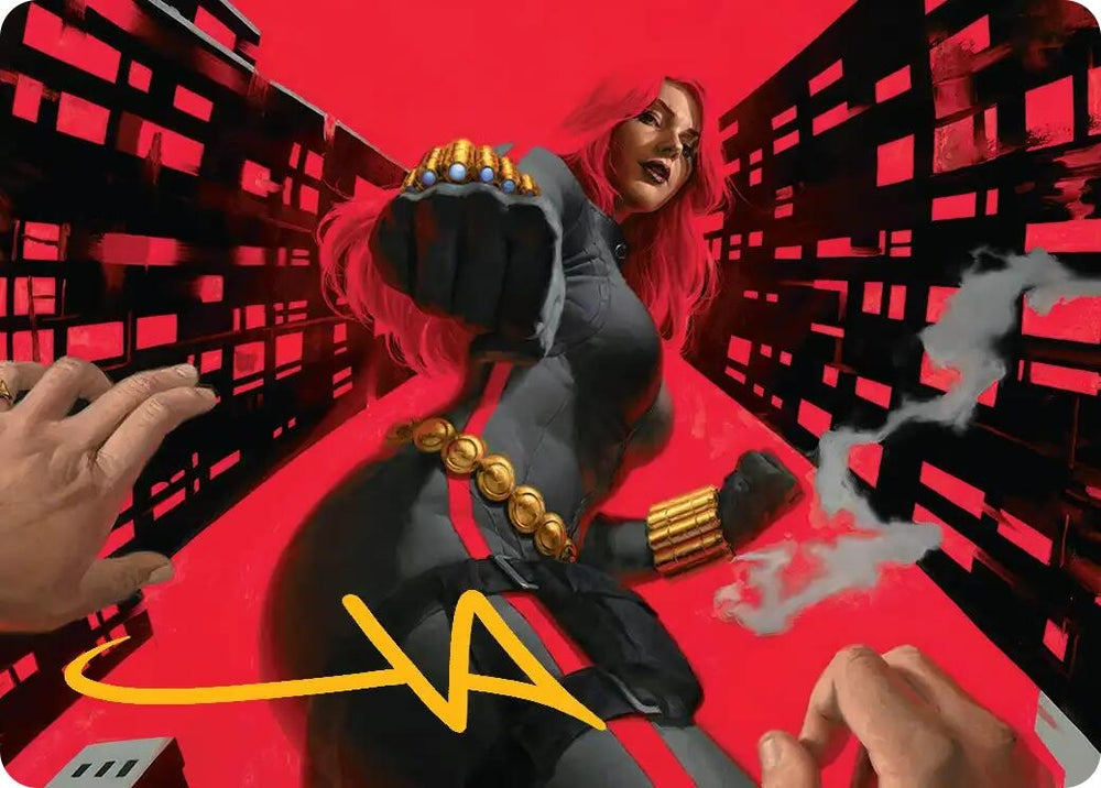 Image for Black Widow, Deadly Hunter Art Card (Gold-Stamped Signature) (42) (AAMSH) - Magic: The Gathering