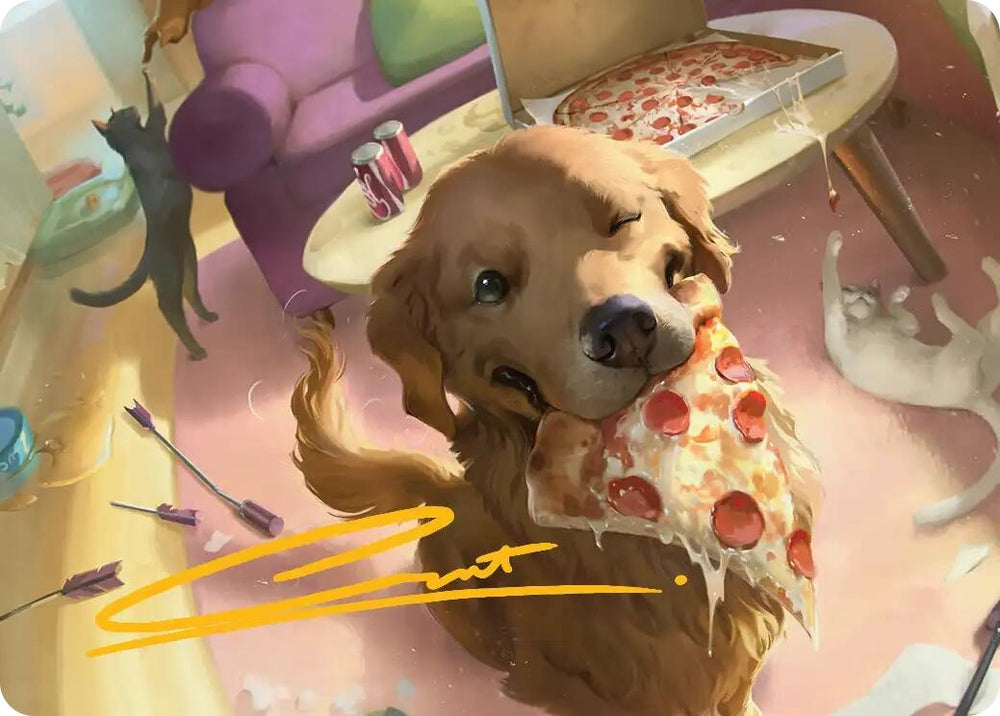 Image for Lucky the Pizza Dog Art Card (Gold-Stamped Signature) (44) (AAMSH) - Magic: The Gathering