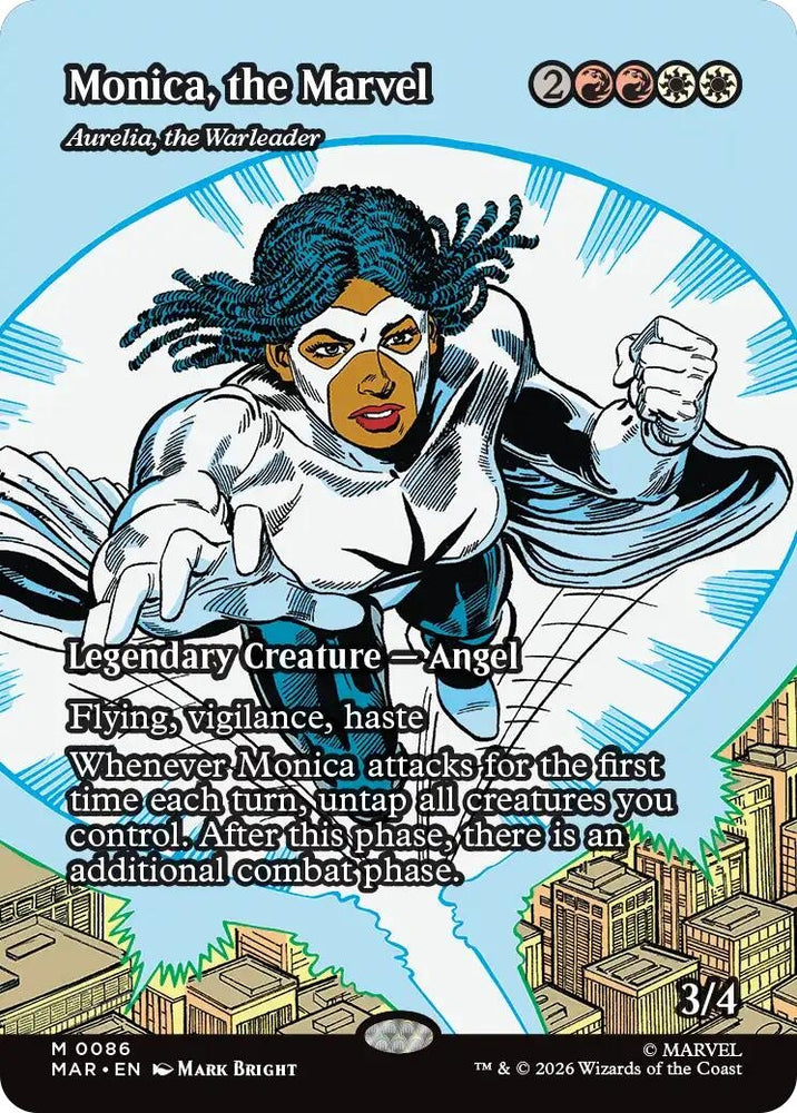 Image for Monica, the Marvel - Aurelia, the Warleader (Borderless) (86) (MAR) - Magic: The Gathering