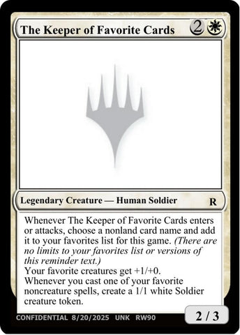 Image for The Keeper of Favorite Cards (8/20/2025) (UNK) - Magic: The Gathering