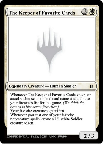 Image for The Keeper of Favorite Cards (5/12/2025) (UNK) - Magic: The Gathering