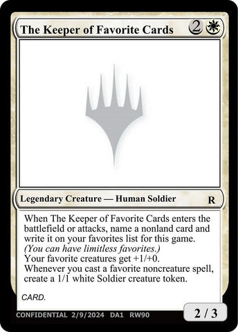 Image for The Keeper of Favorite Cards (2/9/2024) (UNK) - Magic: The Gathering
