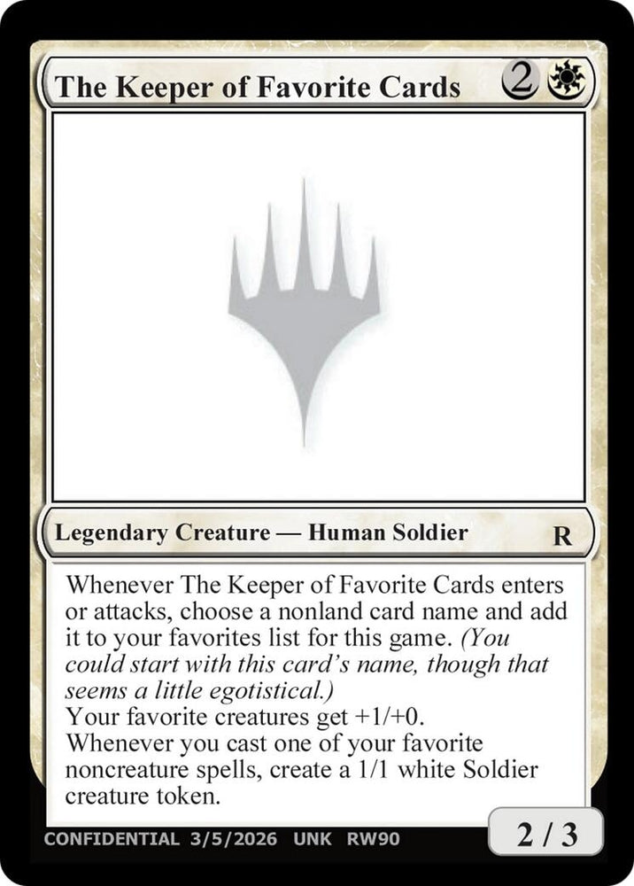 Image for The Keeper of Favorite Cards (3/5/2026) (UNK) - Magic: The Gathering
