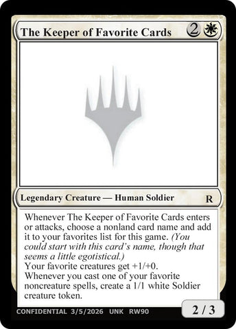 Image for The Keeper of Favorite Cards (3/5/2026) (UNK) - Magic: The Gathering