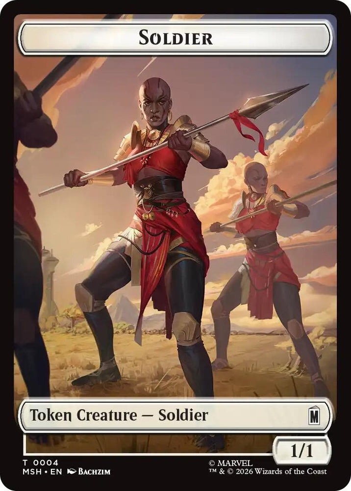 Image for Soldier // Clue Double-Sided Token (4 // 17) (MSH) - Magic: The Gathering
