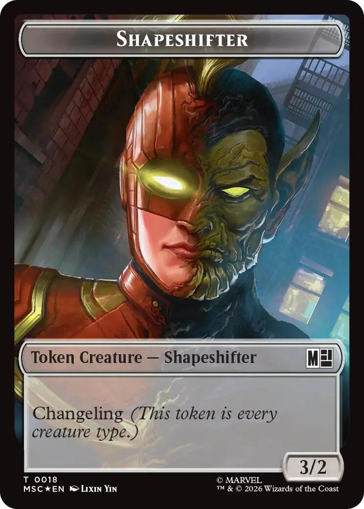 Image for Shapeshifter (0018) // Villain (0025) Double-Sided Token (Surge Foil) (18 // 25) (MSC) - Magic: The Gathering