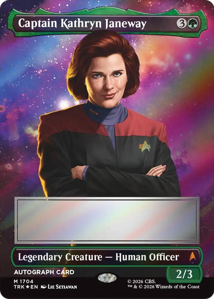 Image for Captain Kathryn Janeway (Borderless) (Signed) (1704) (TRK) - Magic: The Gathering