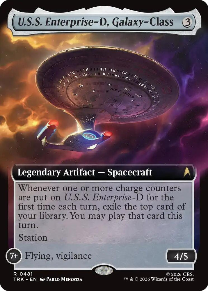 Image for U.S.S. Enterprise-D, Galaxy-Class (Extended Art) (481) (TRK) - Magic: The Gathering