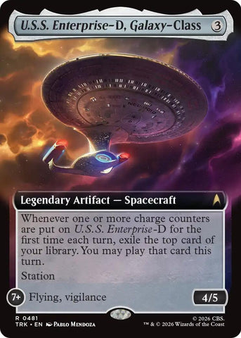 Image for U.S.S. Enterprise-D, Galaxy-Class (Extended Art) (481) (TRK) - Magic: The Gathering