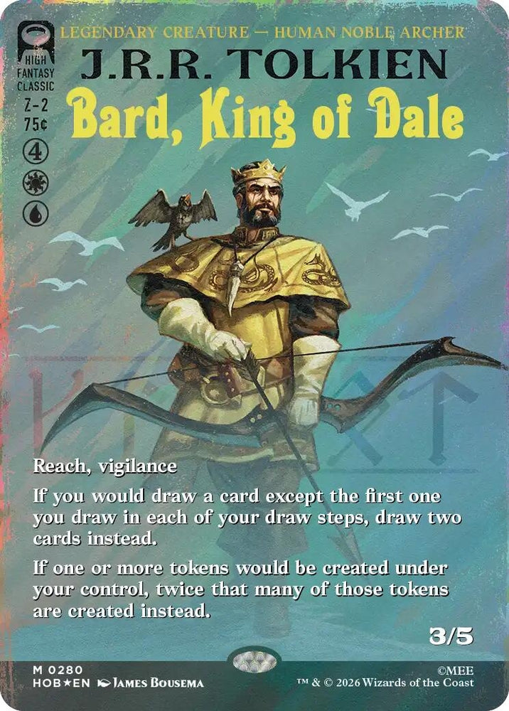 Image for Bard, King of Dale (Borderless) (Surge Foil) (280) (HOB) - Magic: The Gathering