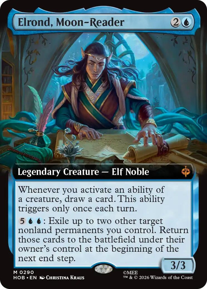 Image for Elrond, Moon-Reader (Extended Art) (290) (HOB) - Magic: The Gathering