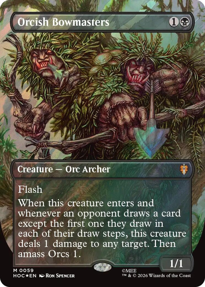 Image for Orcish Bowmasters (Borderless) (Surge Foil) (59) (HOC) - Magic: The Gathering