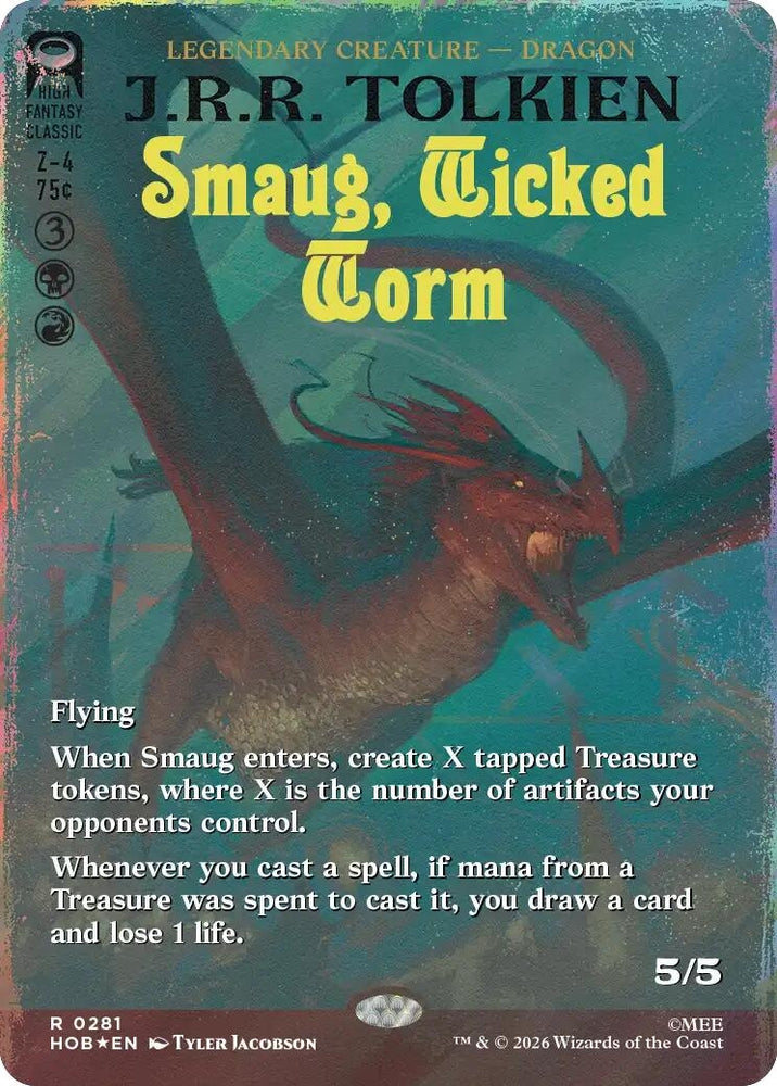 Smaug, Wicked Worm (Borderless) (Surge Foil) (281) (The Hobbit) (HOB)