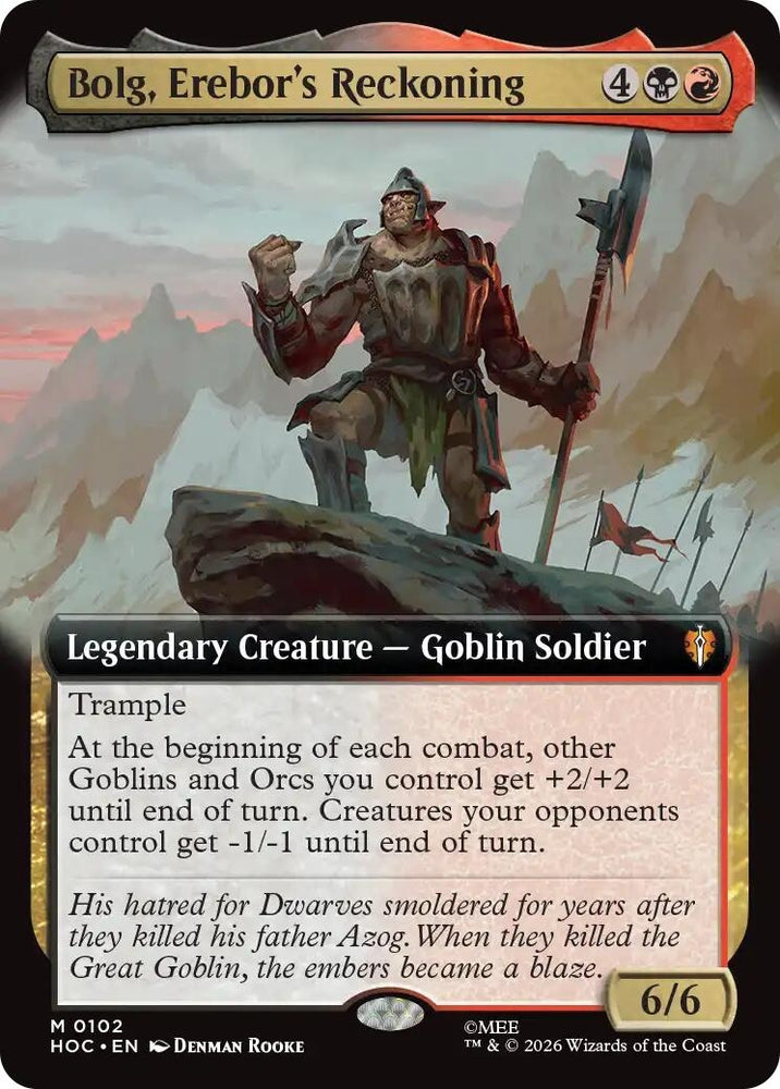 Image for Bolg, Erebor's Reckoning (Extended Art) (102) (HOC) - Magic: The Gathering