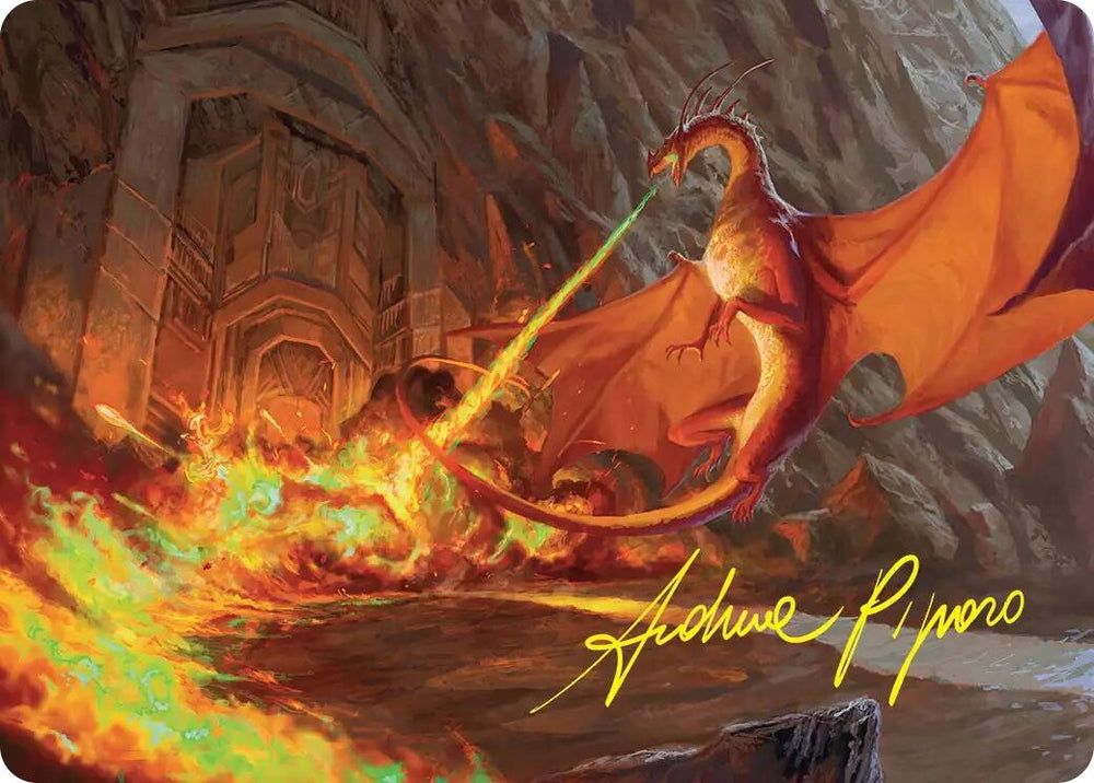 Image for Smaug's Fury Art Card (Gold-Stamped Signature) (18) (ASHOB) - Magic: The Gathering