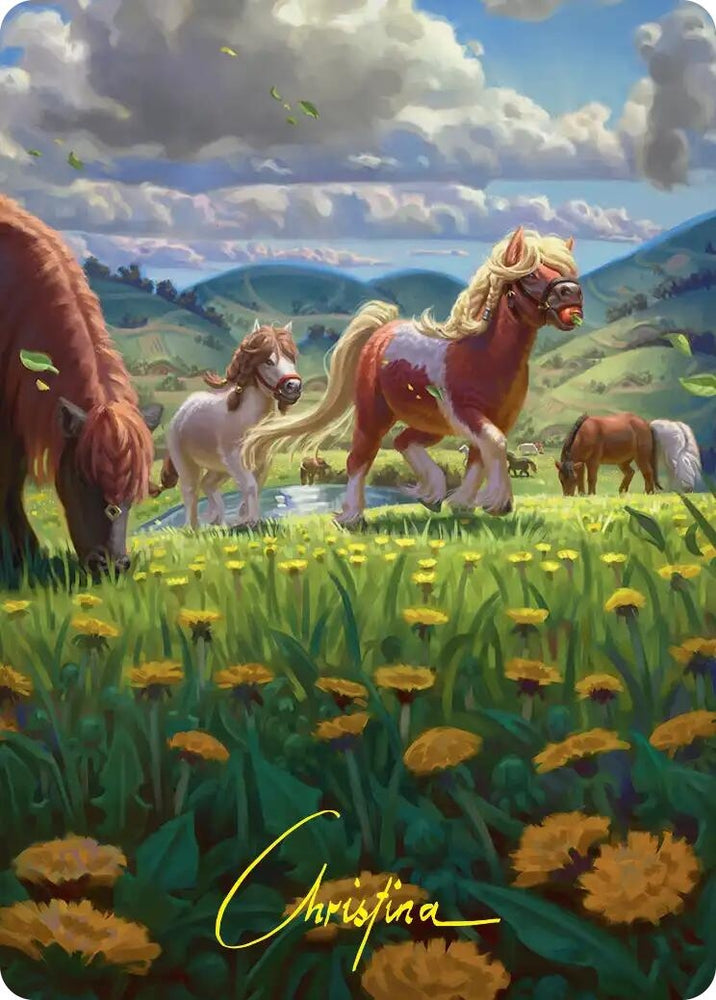 Image for Troop of Ponies Art Card (Gold-Stamped Signature) (1) (ASHOB) - Magic: The Gathering