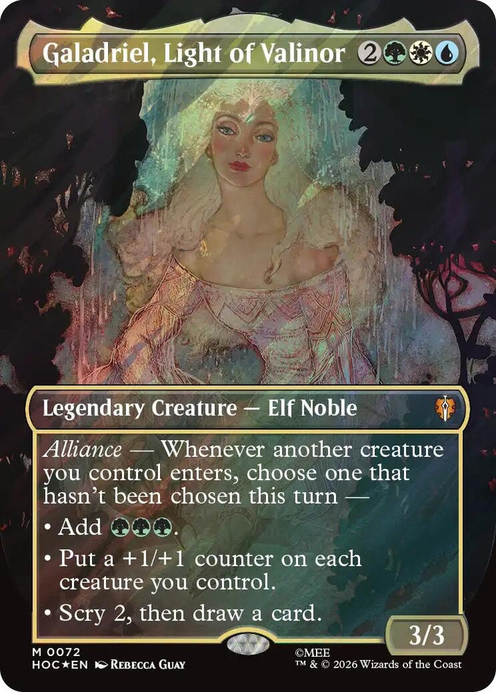 Image for Galadriel, Light of Valinor (Borderless) (Surge Foil) (72) (HOC) - Magic: The Gathering