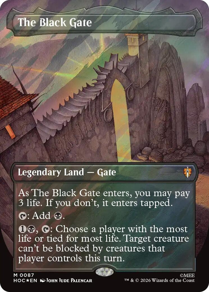 Image for The Black Gate (Borderless) (Surge Foil) (87) (HOC) - Magic: The Gathering