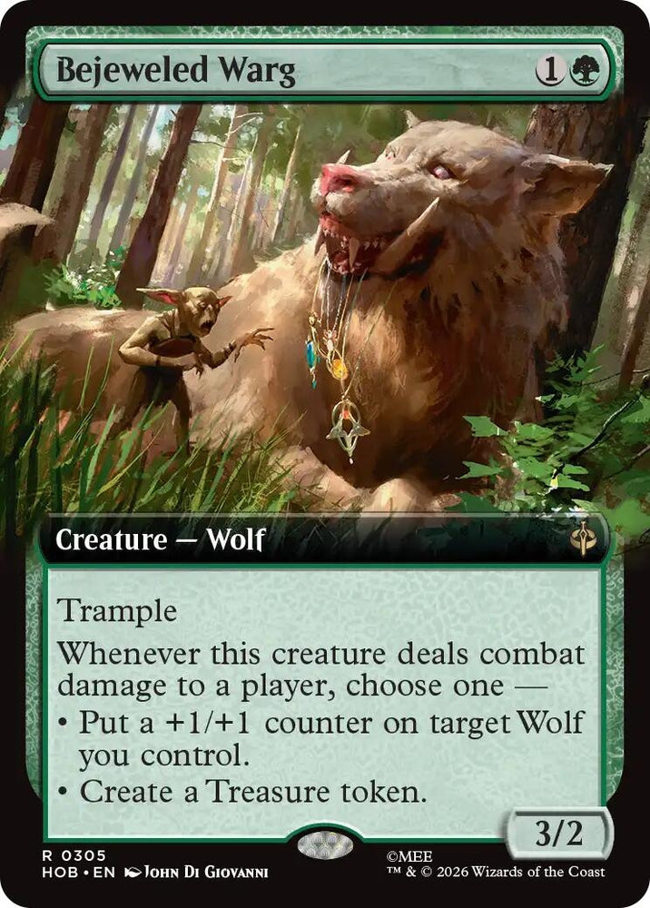 Image for Bejeweled Warg (Extended Art) (305) (HOB) - Magic: The Gathering