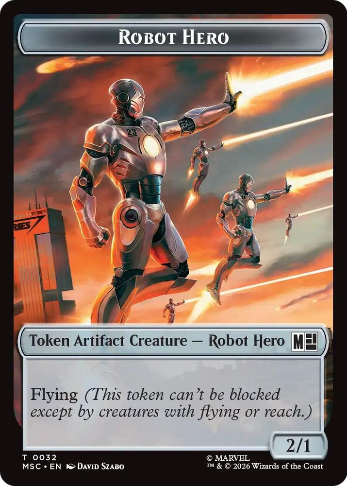 Image for Robot Hero // Villain Double-Sided Token (32 // 9) (MSC) - Magic: The Gathering