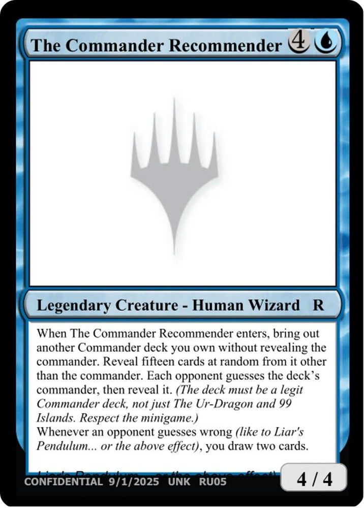 Image for The Commander Recommender (UNK) - Magic: The Gathering