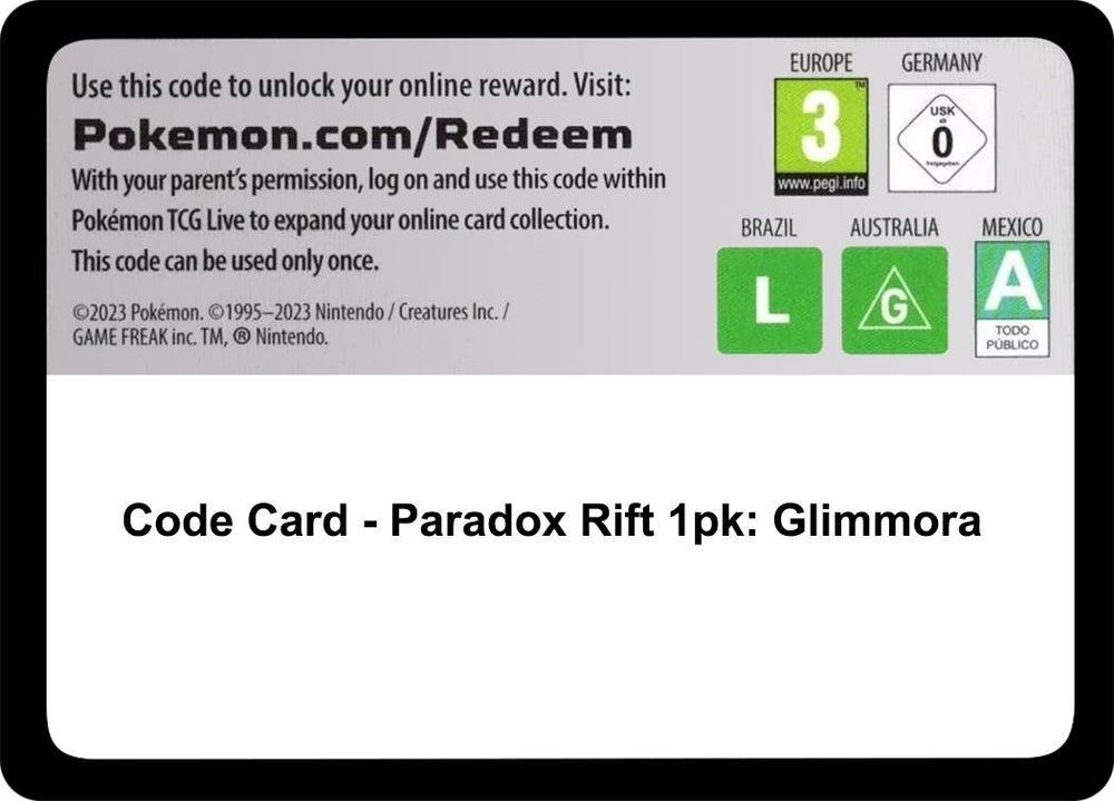 Image for Code Card - Paradox Rift 1pk: Glimmora (PAR) - Pokemon