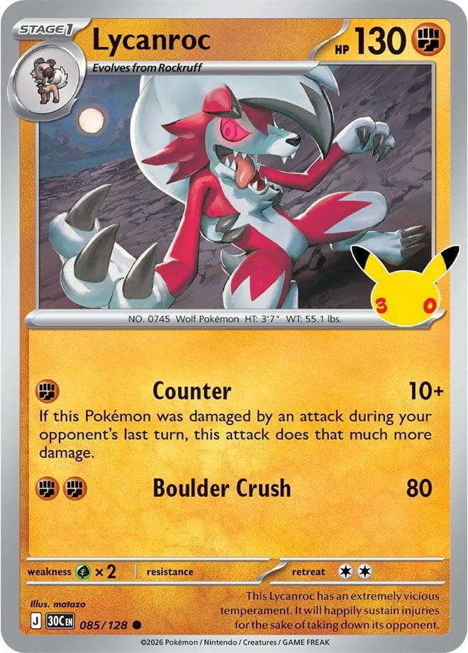Image for Lycanroc (085/128) (30C) - Pokemon