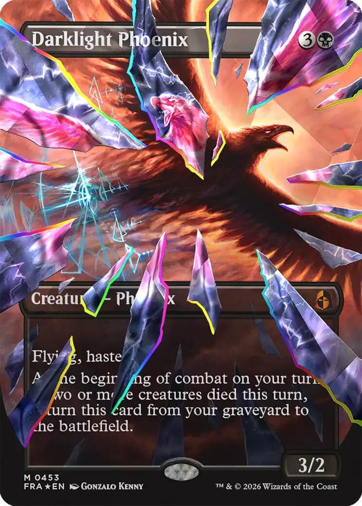 Image for Darklight Phoenix (Borderless) (Facet Foil) (0453) (453) (FRA) - Magic: The Gathering