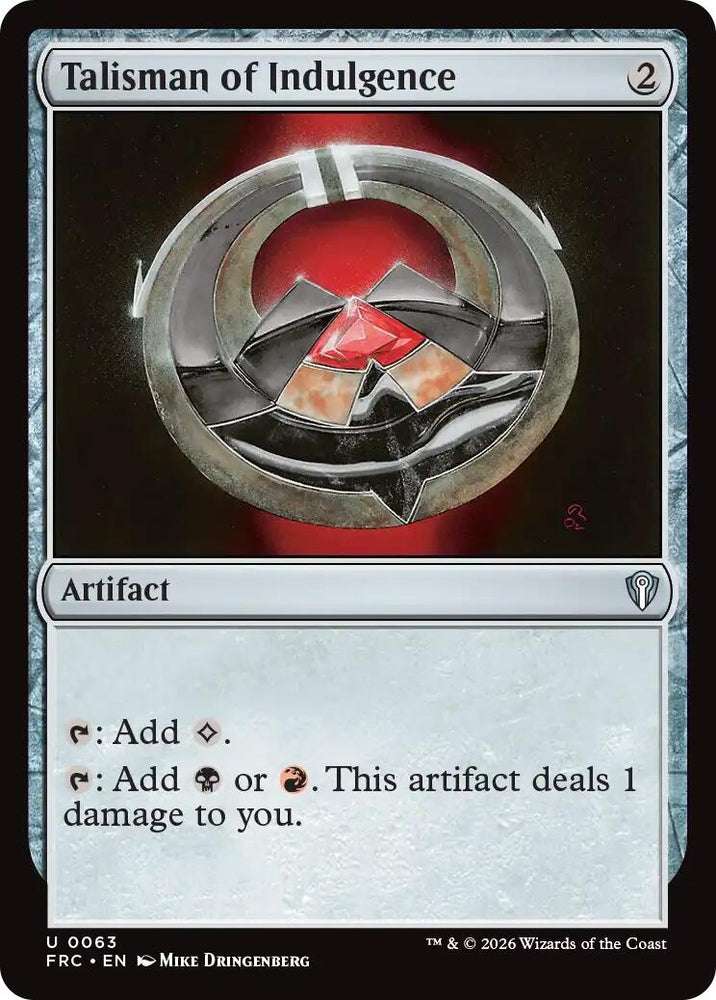 Image for Talisman of Indulgence (63) (FRC) - Magic: The Gathering